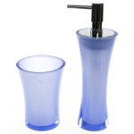 Gedy AU500-05 Blue Soap Dispenser and Toothbrush Holder Accessory Set